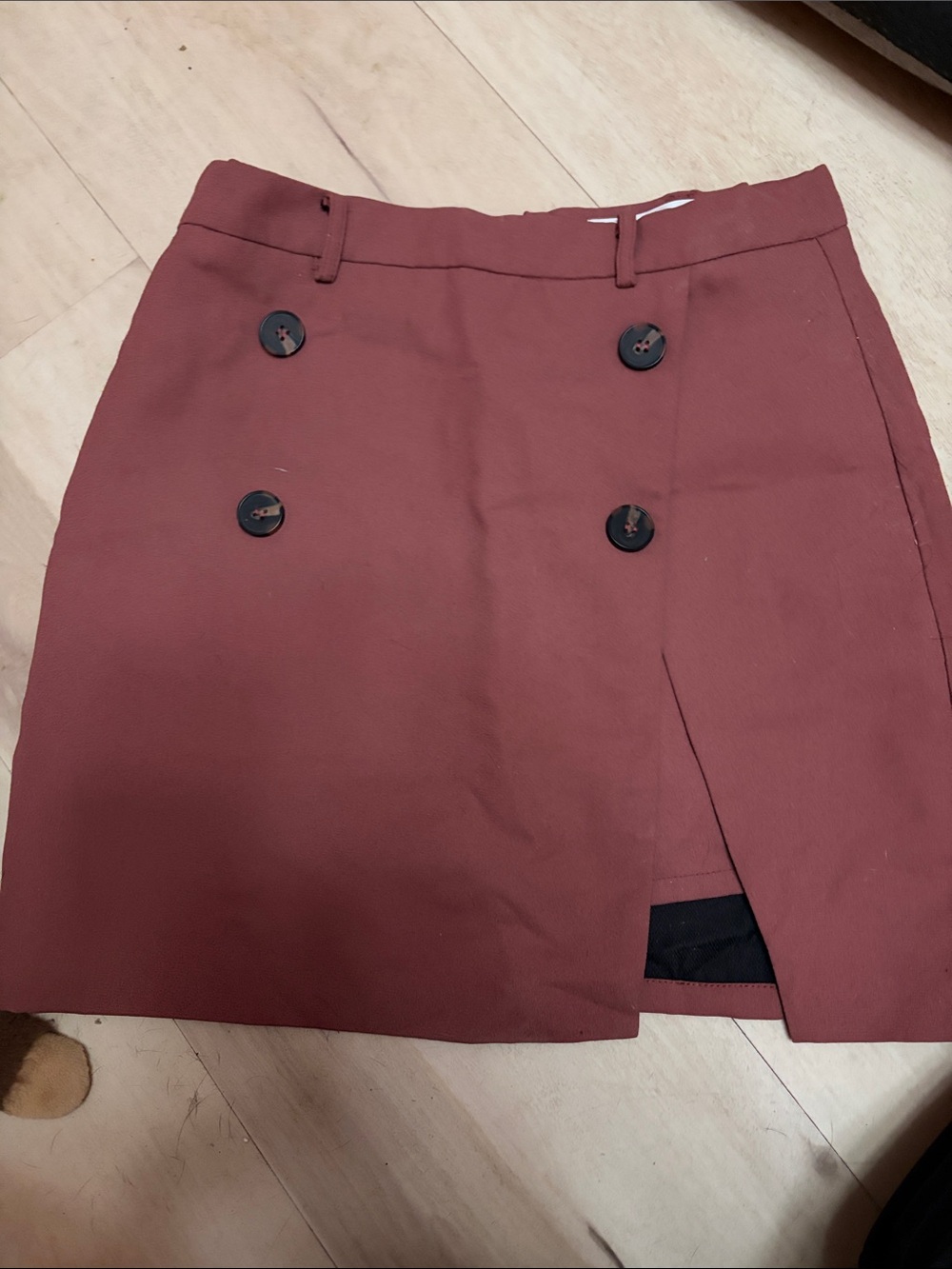 Chicwish Double-Button Mini Skirt in Rust